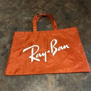 RAY-BAN Red Nylon Beach Tote Bag Large Logo Thick 17"x25" Waterproof No Zip